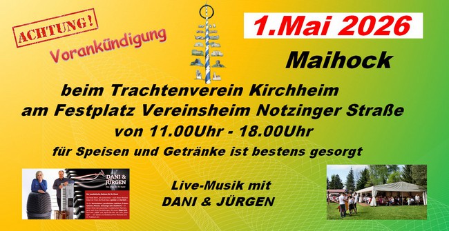 Vorankündigung Mai Plakat Grün Gelb Q 650